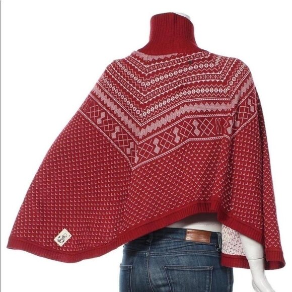 G STAR SNOW KNIT PONCHO | AZTEC PATTERNED | WARM | BOHEMIAN | BOHO - Picture 6 of 7